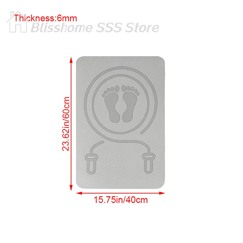 【S】6MM Skipping Rope Mat Anti-noise Jump Rope Mat Floor Mats Exercise Shock Absorption Yoga Mat TPE Skipping Mat Fitness