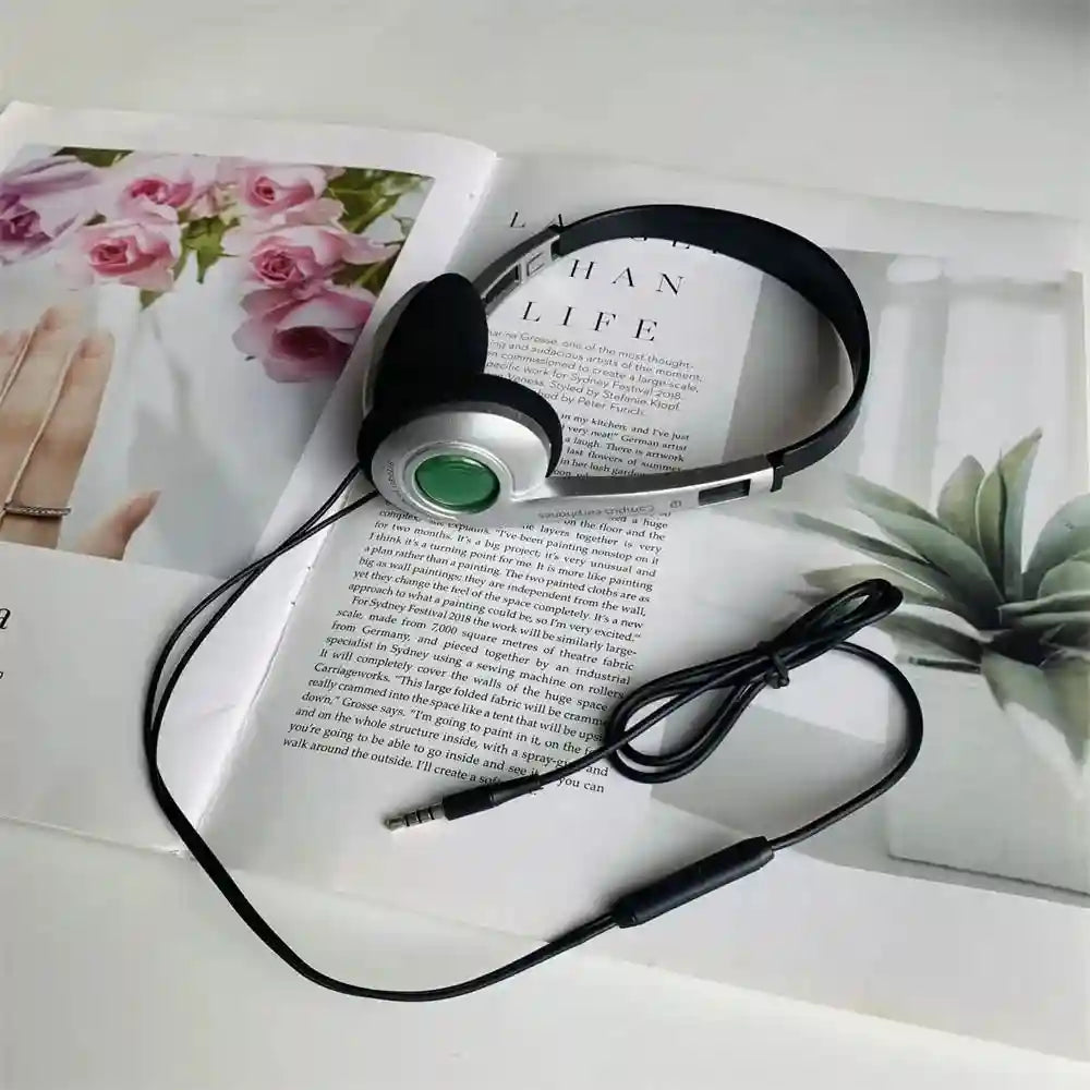 Retro Wired Over-Ear Headphones Y2K Style - Tidesmit Audio Green-3.5mm Tidesmit