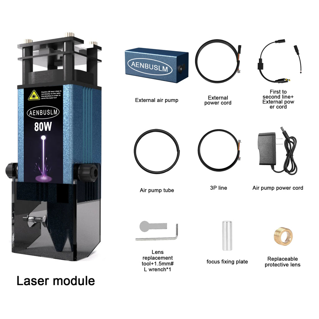 AENBUSLM 40W 80W Laser Engraving Head 450nm Blue Light Laser Module CNC Laser Cutting Machine DIY Engraver Woodworking Tools