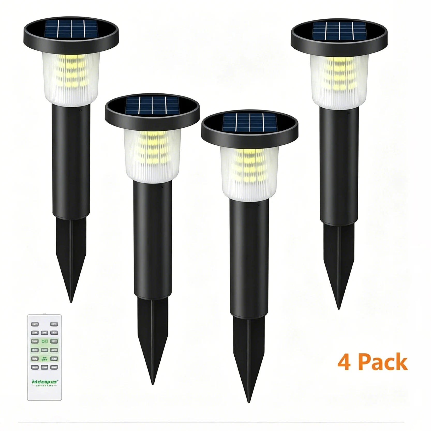 Intelamp 3800mah 500LM 2 Pack Solar Pathway Lights Lawn Lights Outdoor Auto On/Off Landscape Light For Yard Garden Driveway Patio Walkway
