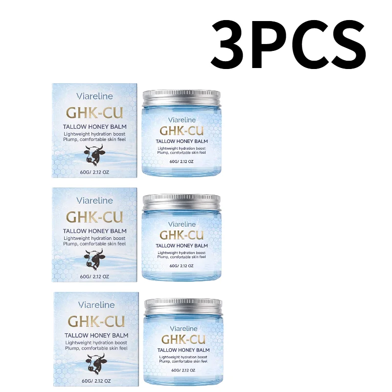 Viareline GHK‑CU Tallow Honey Moisturizing Balm, Copper Peptide Skin Barrier Repair Cream, Gentle Fast‑Absorbing Lotion