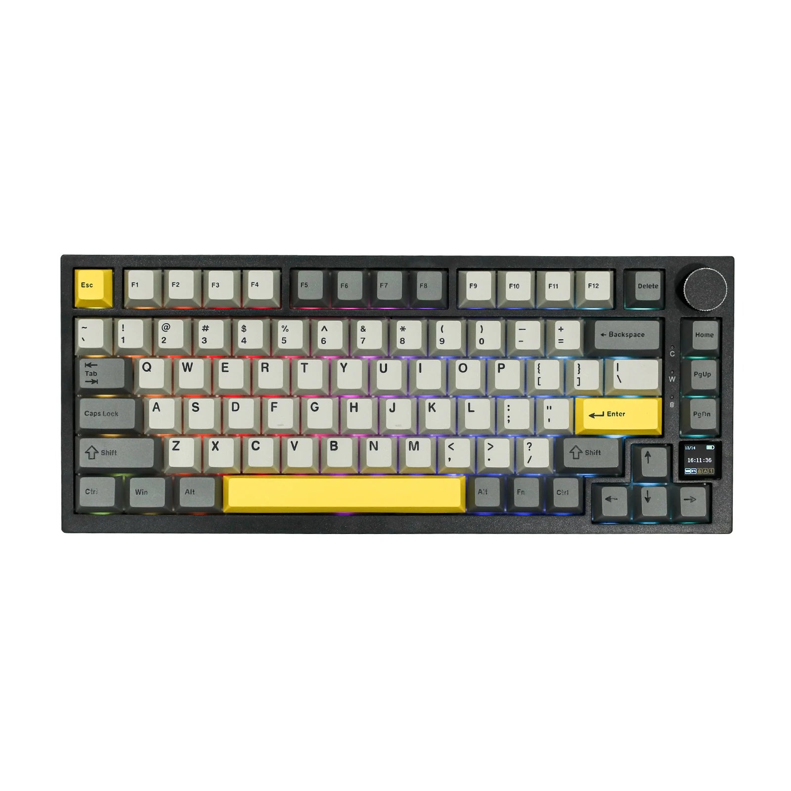 Ajazz AK820 Pro 75% Gasket-mounted Bluetooth 5.1/2.4G Wireless/Wired Mechanical Keyboard with TFT Screen for Mac/Win