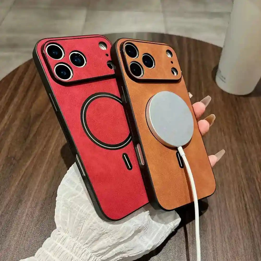 MagSafe Leather Phone Case: Slim Shockproof Cover for iPhone 16 & 17 Tidesmit