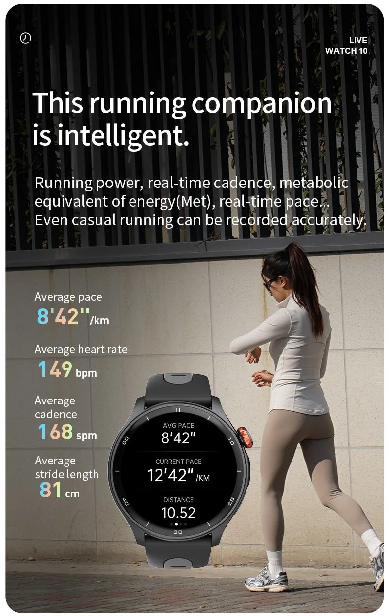 iGPSPORT LW10 Smart Watch With 1.43" AMOLED Screen GNSS GPS Tracker Bluetooth Calls 50+ Sports Modes Heart Rate/SpO2 Monitor