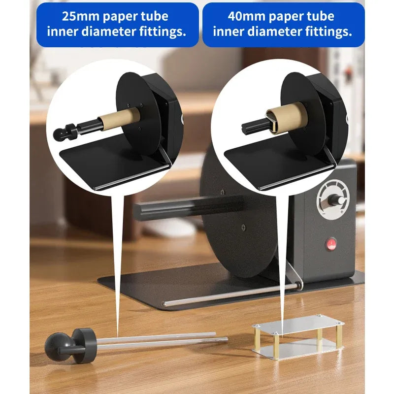 Stepless Speed Adjustable Label Rewinder Auto-sensing Barcode Label Dispenser for Industrial and Office Label Rewinding Projects