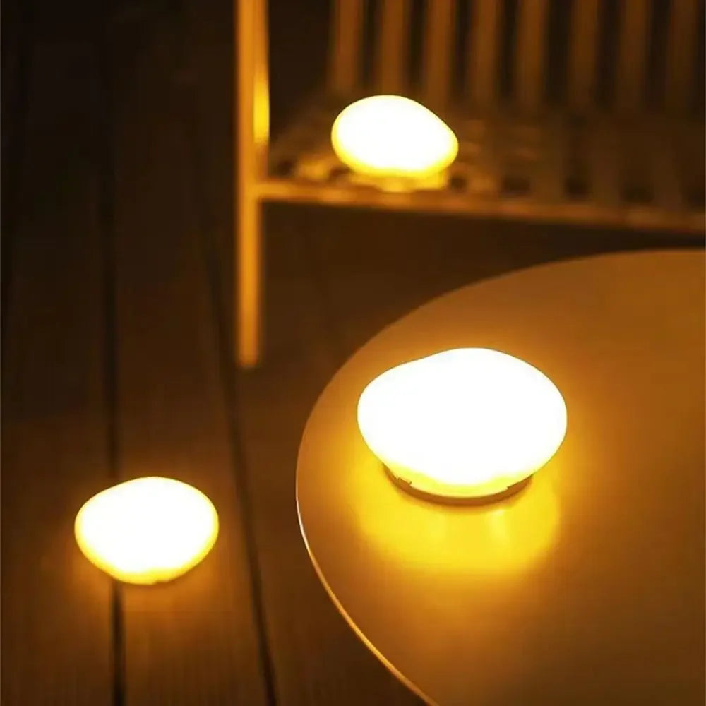 Solar Stone Light Frosted Glass Ground Lamp Outdoor Waterproof Lantern for Garden Green Light Lawn Courtyard Decorative Lamp