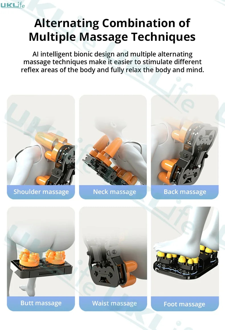 4D Full Body Massage Chair - Zero Gravity Electric Heat Recliner Body Shaping Massage Equipment Tidesmit