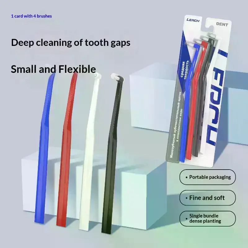Soft Hair Small Head Single-Beam Toothbrush For Interdental Cleaning Adult Oral Care Deep Cleaning Tool For Teeth Implants