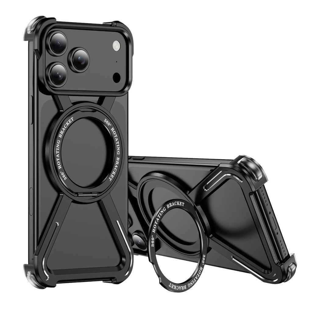 iPhone 17 Pro Max Shockproof Metal Frame Case with Integrated Rotate Stand 2 Tidesmit