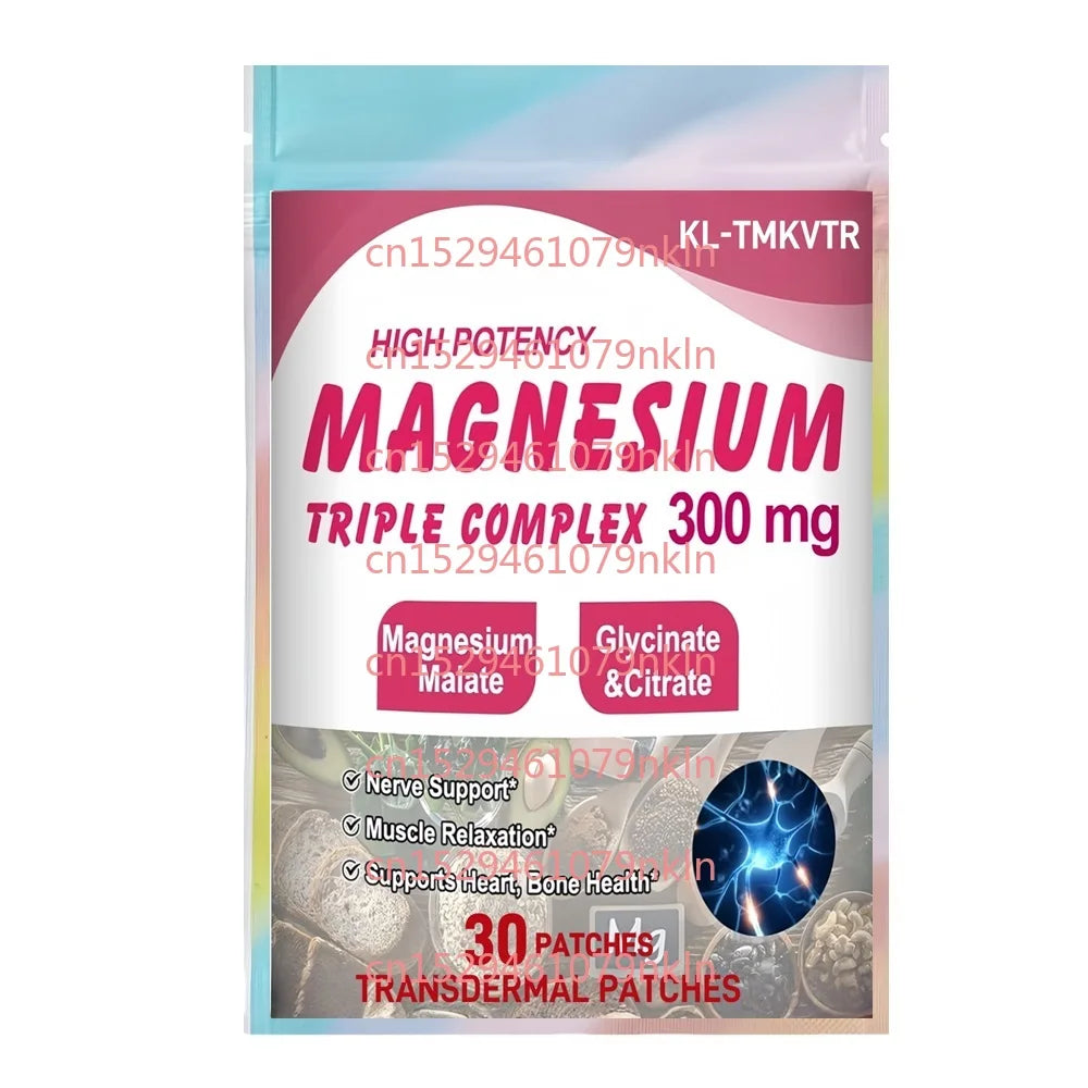 30 Patches Magnesium Complex Transdermal Patches Glycinate, Malate & Citrate) Complex for Muscles, Nerves, Bone & Energy