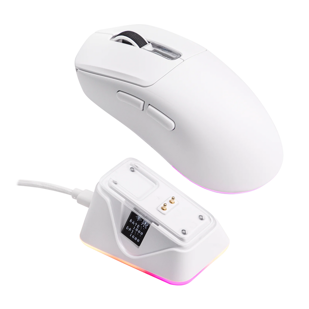EPOMAKER NEX Lite Tri-mode Wireless PAW3311 Sensor Gaming Mouse with RGB Charging Dock & 1K Polling/12K DPI for Gaming & Office