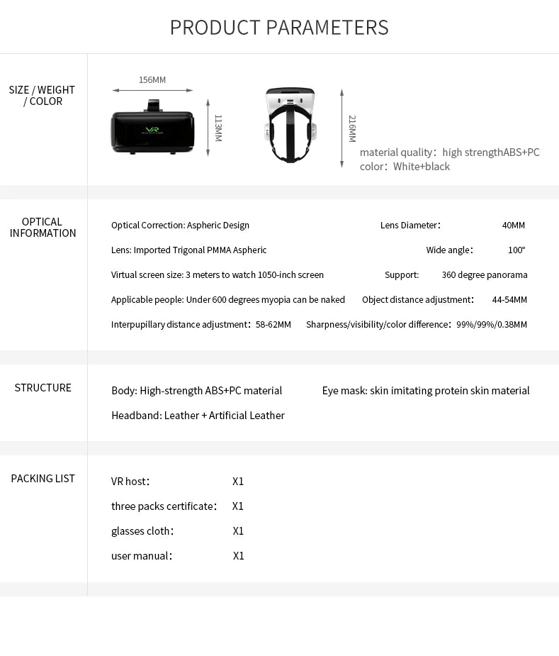 VR Headset for Smartphone - Immersive Gaming & Augmented Reality Goggles Tidesmit