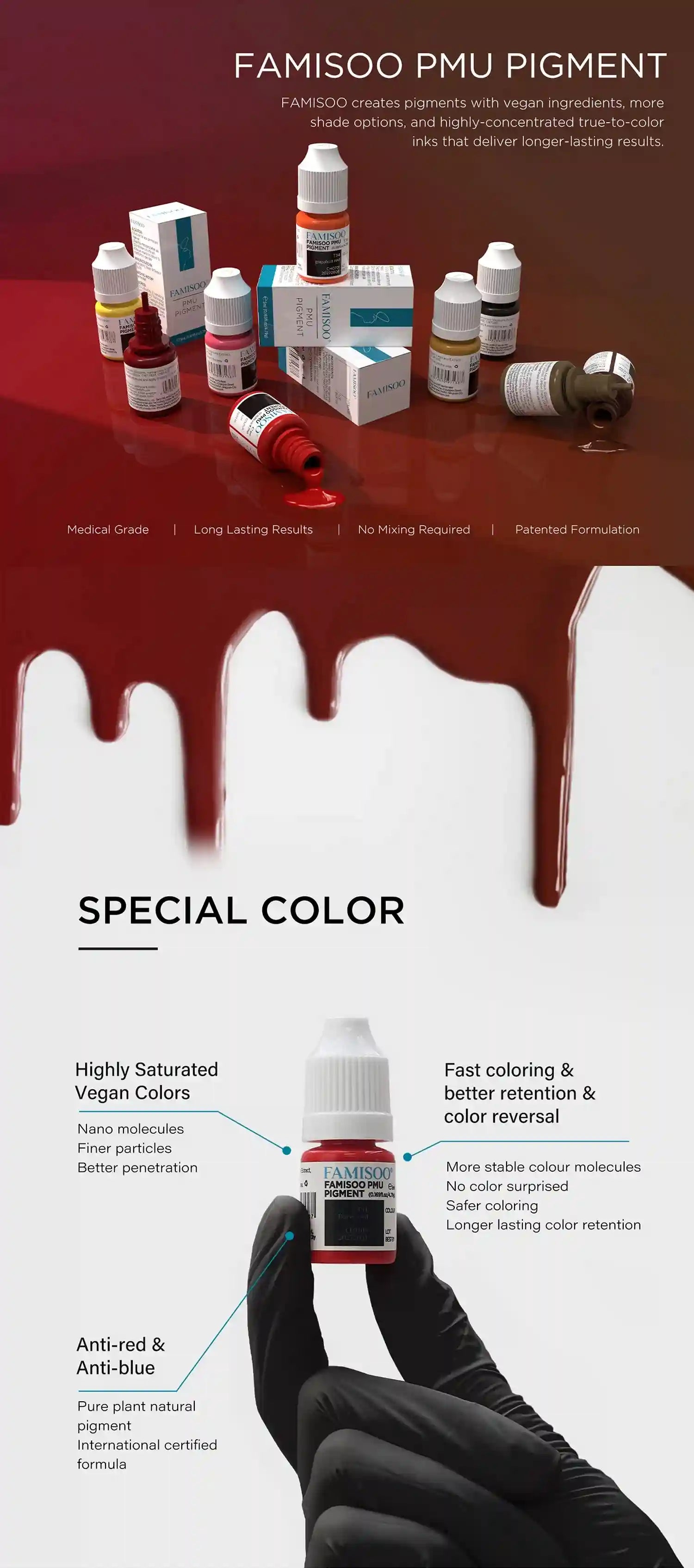 Permanent Makeup Pigment 5ml | Professional PMU Lip & Brow Ink Permanent Makeup Machines Tidesmit