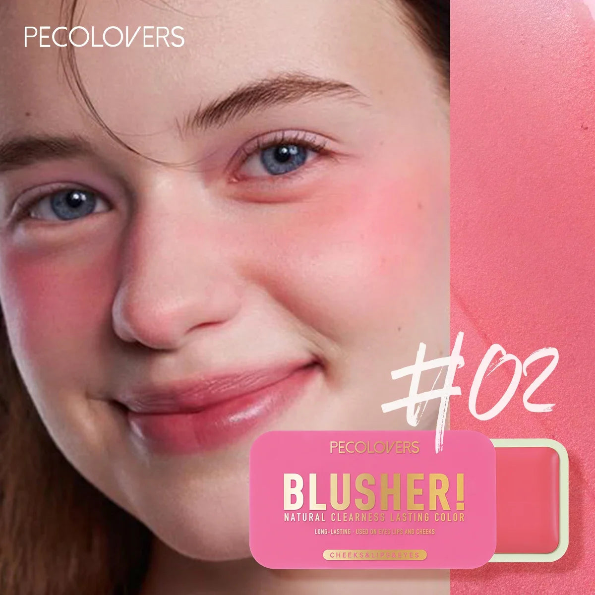 Tidesmit Lasting Rose Orange cream blush texture close-up for soft mist cheek contour and bright light beige glow