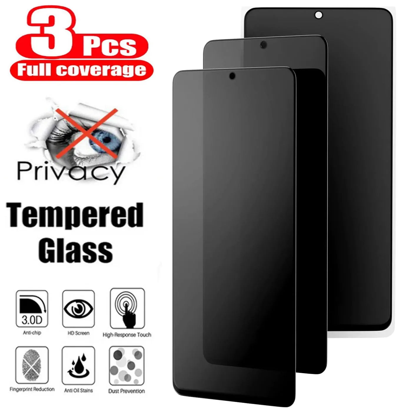 Privacy Screen Protector for Motorola Moto G Series - 3 Pack Anti-Peeping 3 Pieces Anti Peeping Tidesmit