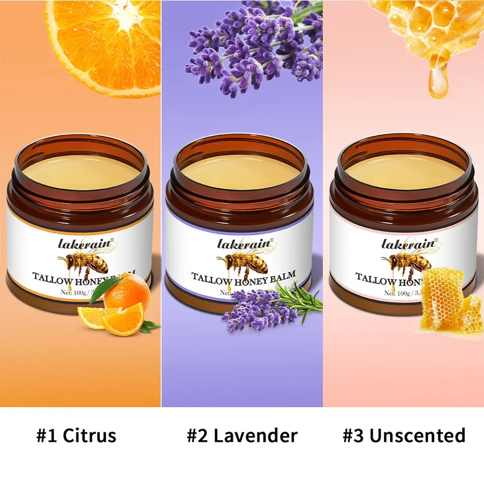 Honey Tallow Balm for Face Natural Handmade Lotion Whipped Beef Tallow Cream for Face & Body Sensitive Skin for Men & Women