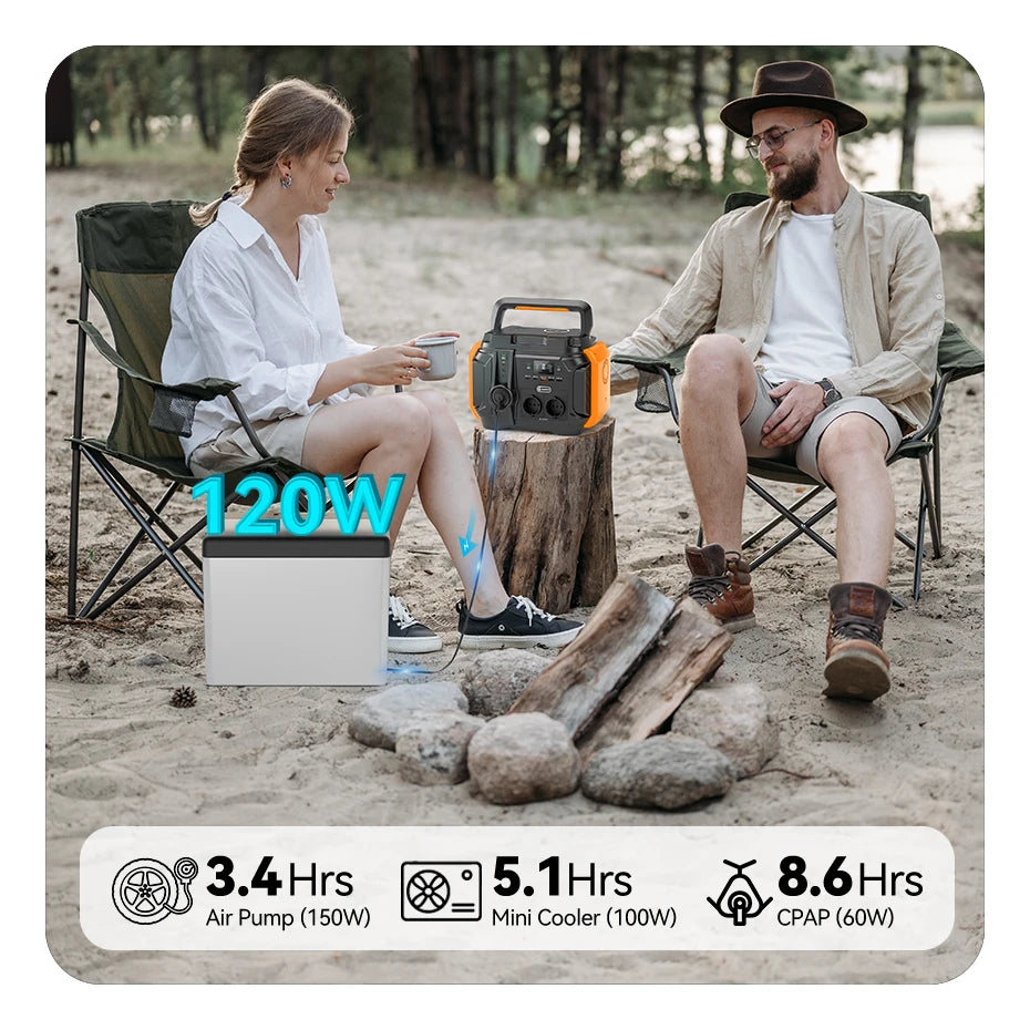 Portable Power Station 600W 540Wh Solar Generator for Outdoor Camping Tidesmit