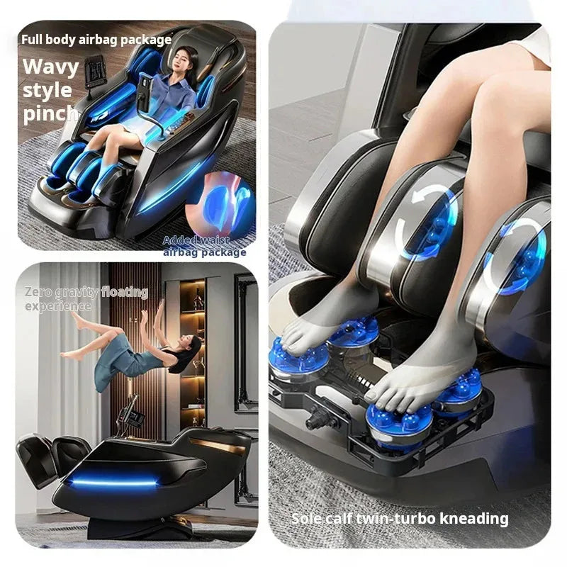 6D Zero Gravity Full Body Shiatsu Massage Chair - Blue Edition Massage Chairs Tidesmit
