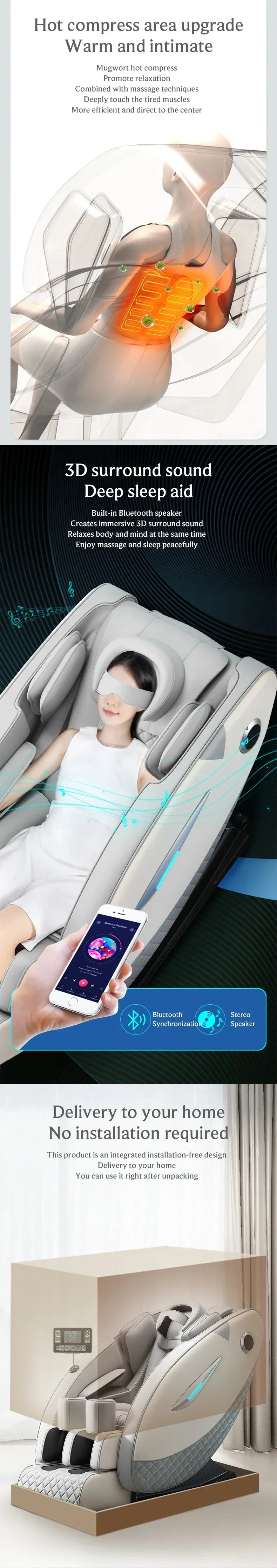 4D Full Body Massage Chair with Zero Gravity Shiatsu - Tidesmit Massage Chairs Tidesmit