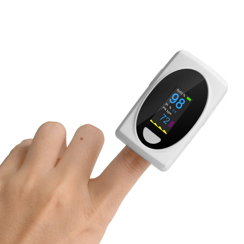 Fingertip Pulse Oximeter Blood Oxygen Saturation Monitor Pulse Ox, Heart Rate and Fast Spo2 Reading Oxygen Meter