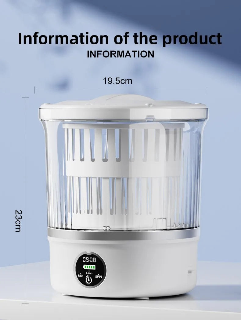 Tidesmit 3L mini portable washing machine for underwear and socks with integrated spin drying function