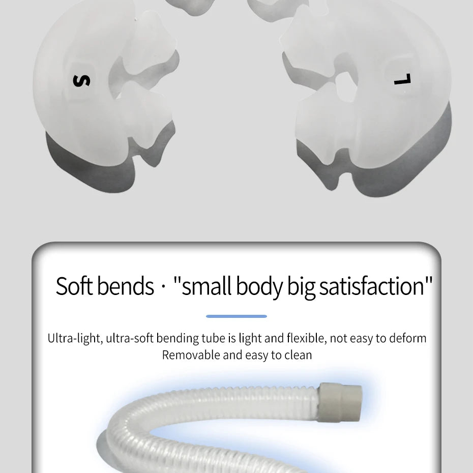 BMC Nasal Pillows Mask PM2 Soft Silicone CPAP Accessories Front Hose Full Size Kit Nose Pads 22mm Tub Diameter