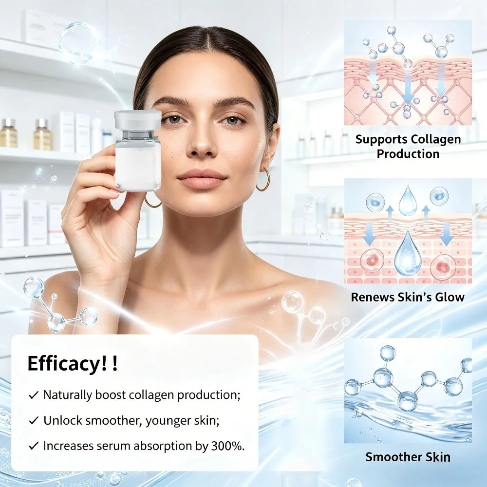 Complete Facial Care Kit 2 Tools & 6 Essence Bottles Hydrate Nourish Firm Skin Reduce Fine Lines Anti-Aging Collection