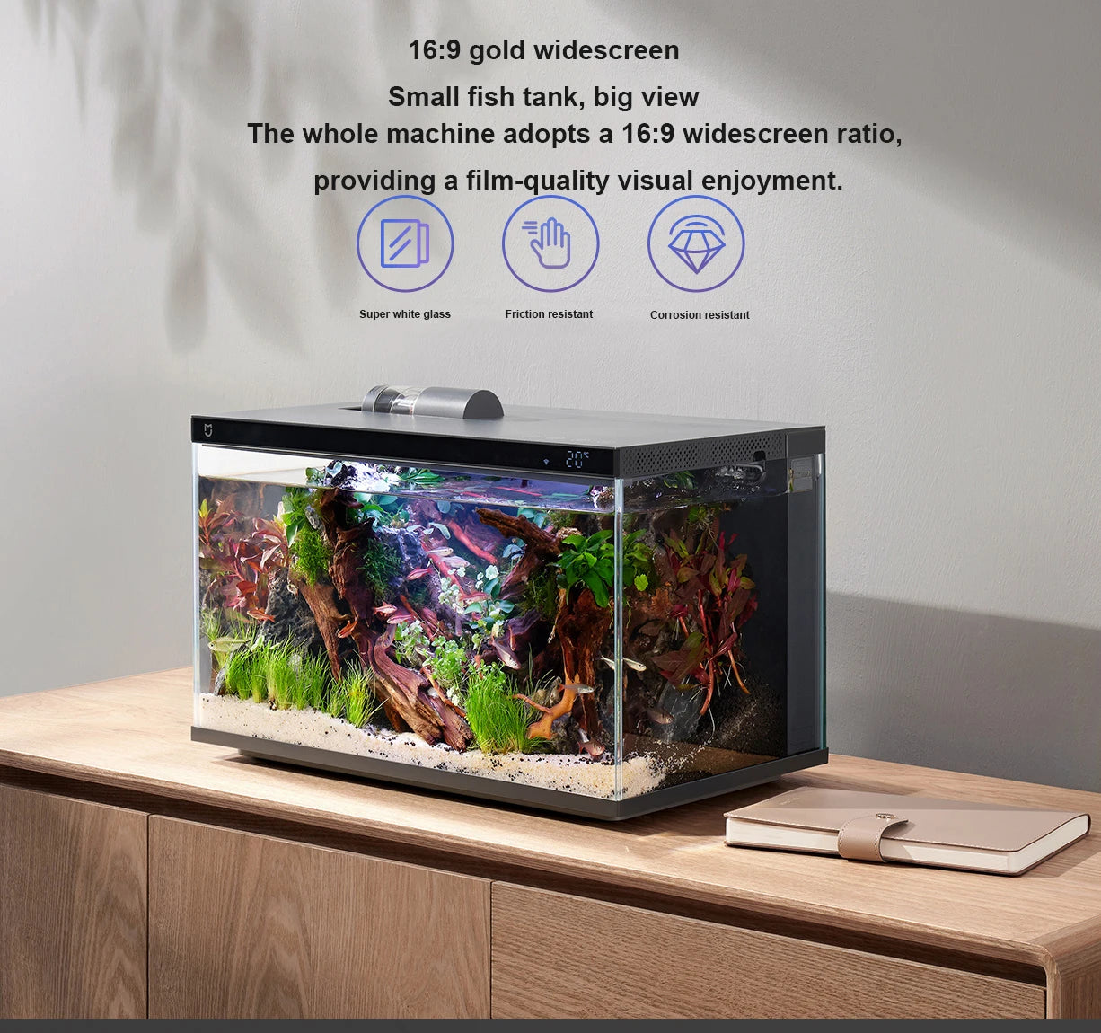 NEW MIJIA Smart Fish Tank Work With Mijia APP Mobile Controlled Remote Feeding Smart Lighting System Light Aquarium 20L-CN