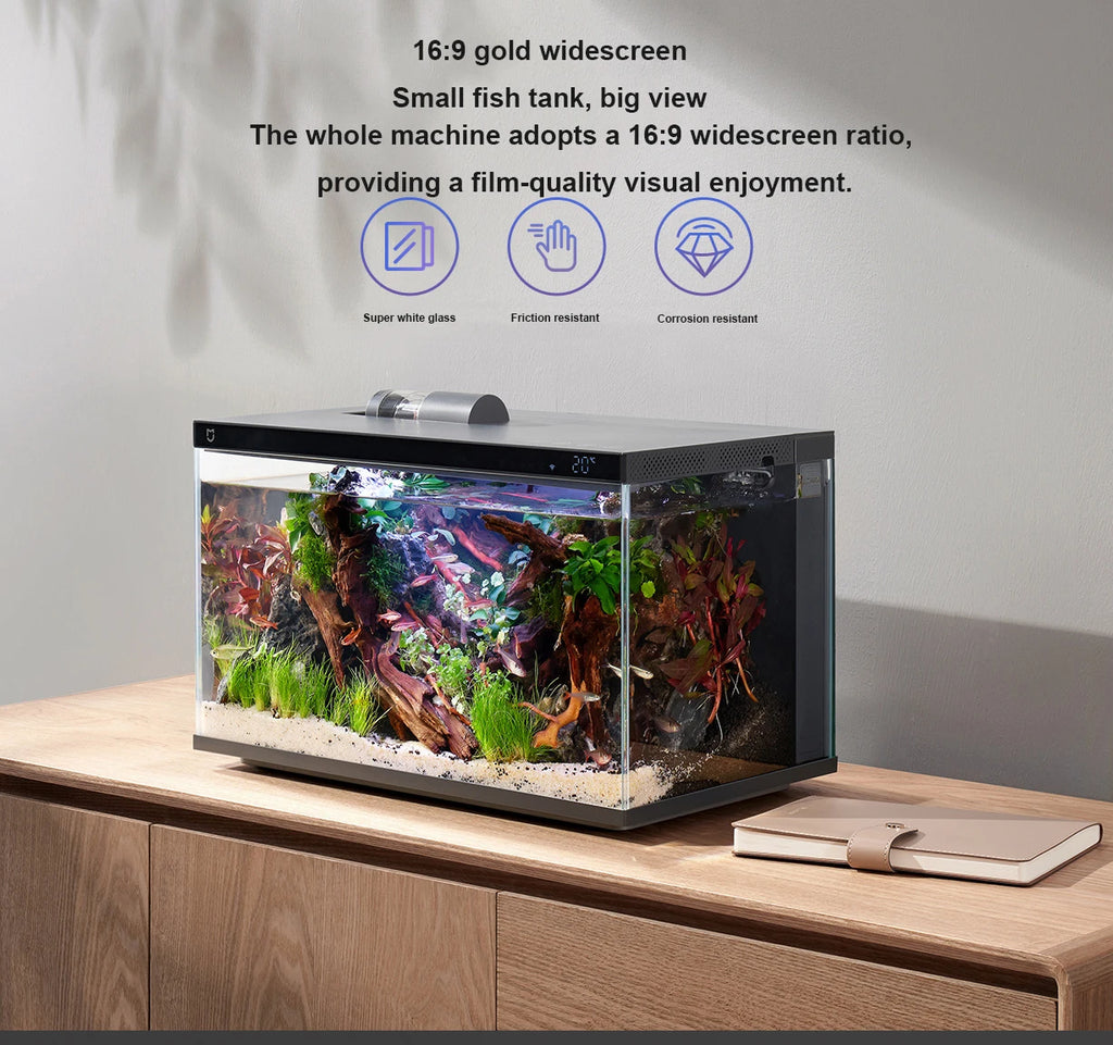 NEW MIJIA Smart Fish Tank Work With Mijia APP Mobile Controlled Remote Feeding Smart Lighting System Light Aquarium 20L-CN