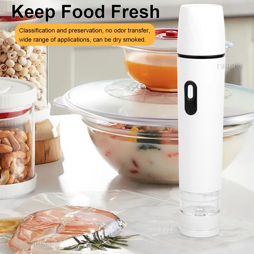 Vacuum Sealer Pump Mini Handheld Food Sealing Pump Electric Sealing Machine Automatic Air Pump with Reusable Vacuum Sealer Bags