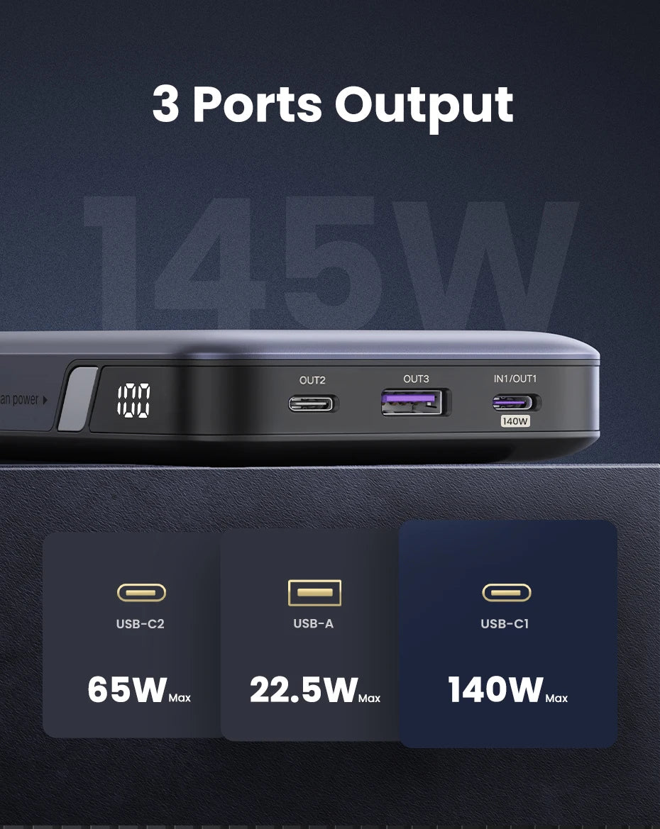 Tidesmit 145W Fast Charging Power Bank 25000mAh for MacBook Pro Tidesmit