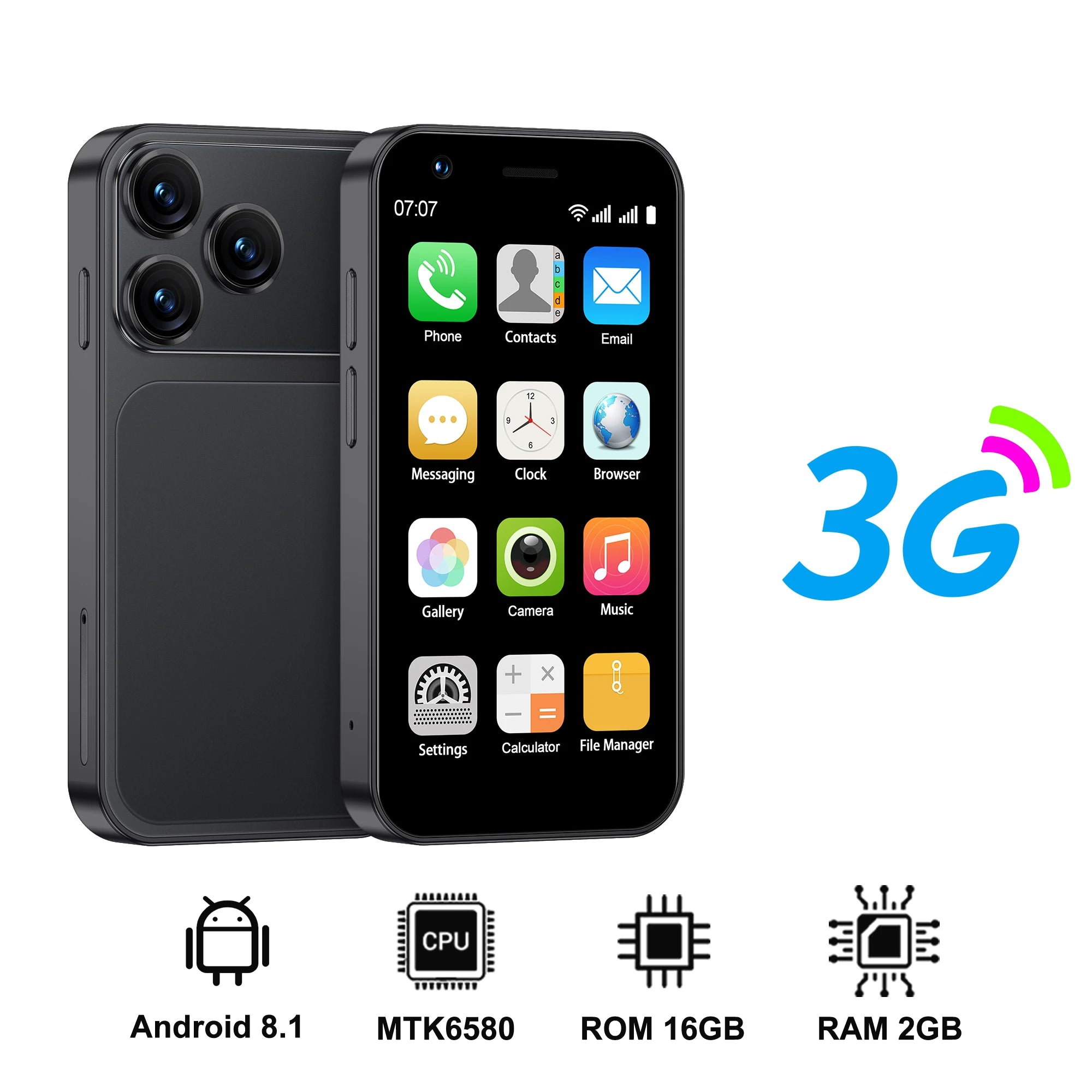 SERVO 18SE mini Smartphone 3.0inch HD Display 3G WCDMA 2GB+16GB GPS Android Small Portable Cellphone Dual SIM Standby Play Store