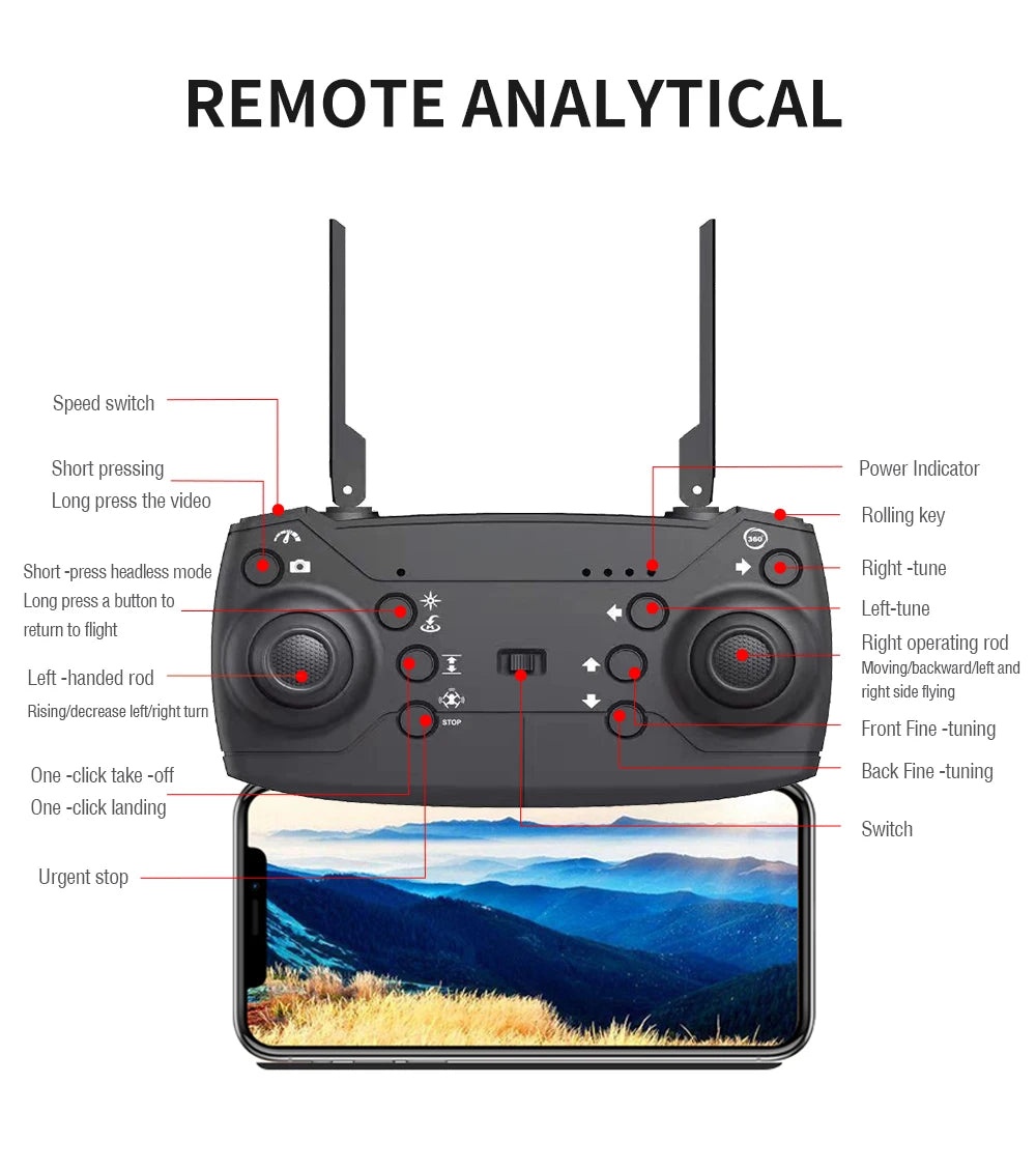 4K Camera Drone Foldable Quadcopter - Wide Angle Lens & Stable Flight Tidesmit