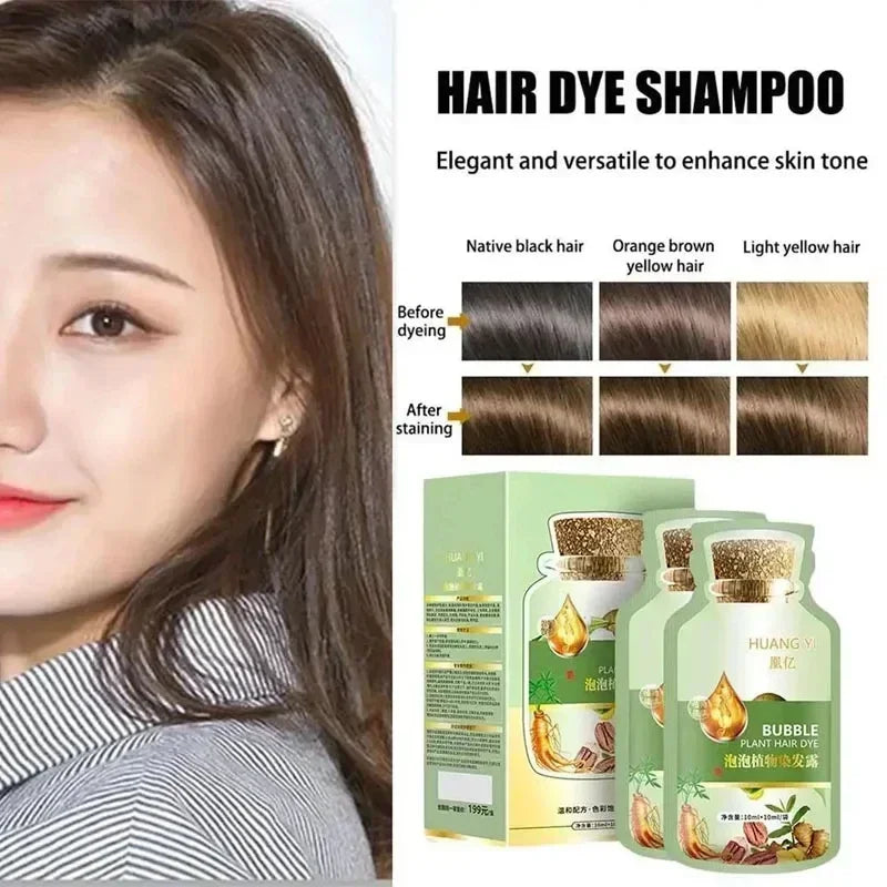 Hair Color Shampoo Cover Gray Hair 5 Minutes Change Hair Color Non-Irritating Hair Dye Shampoo DIY Fashion Hair Color Hair Care