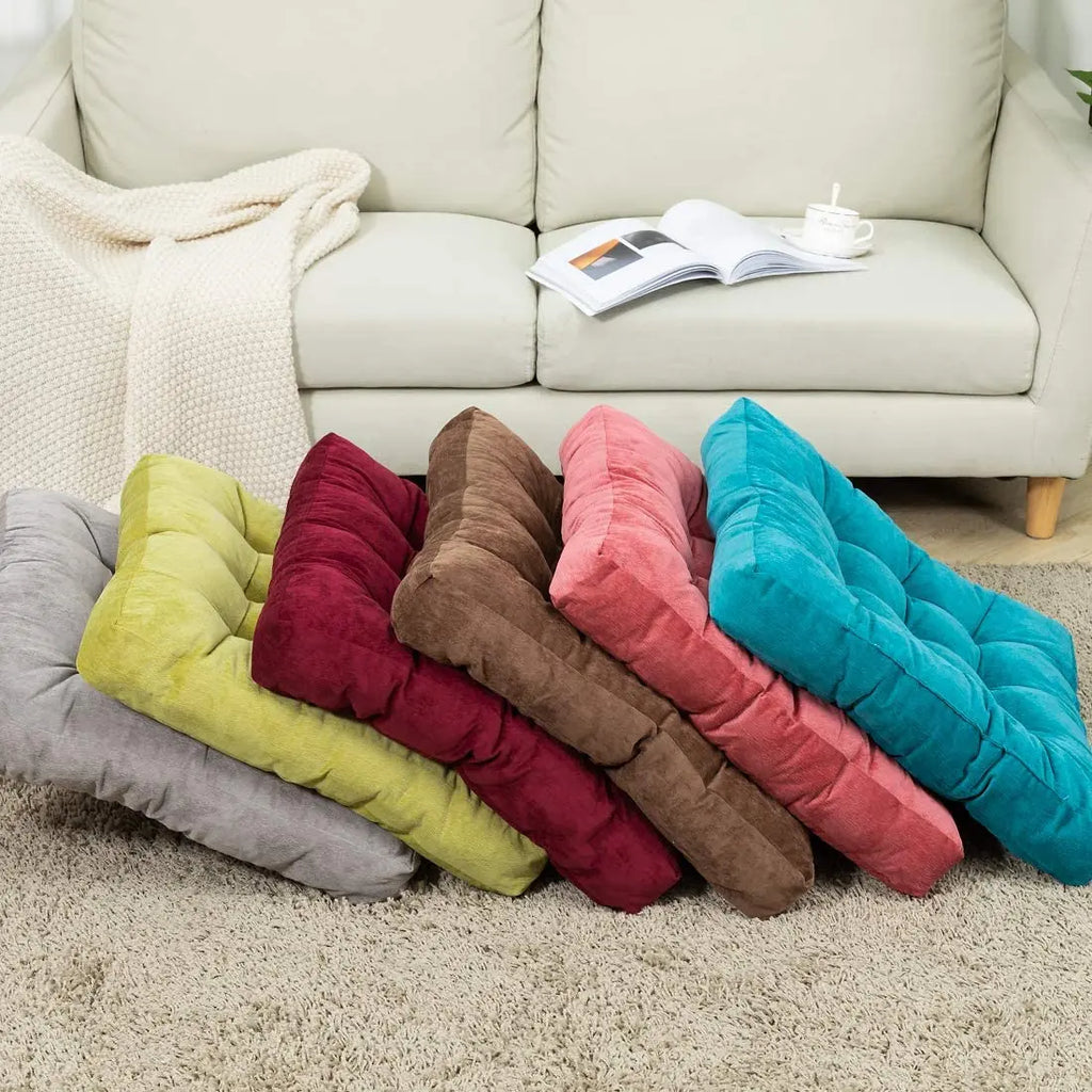 Floor Pillow Square Floor Seating Pillow Cushion Meditation Yoga Seat Kneeling Pillows Thick Tufted Cushions Mat Pad Balcony