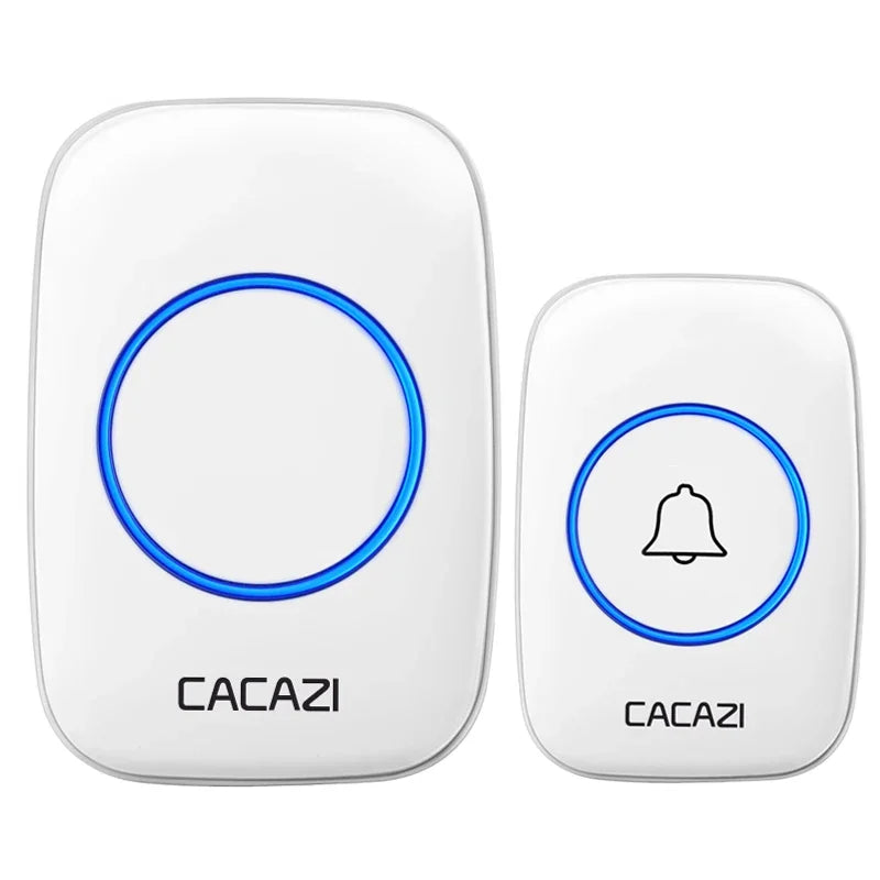CACAZI 36 music 110DB 300M Wireless Doorbell Waterproof Remote Battery powered Smart Door Bell Battery 1  2 Button 1 2  Receiver