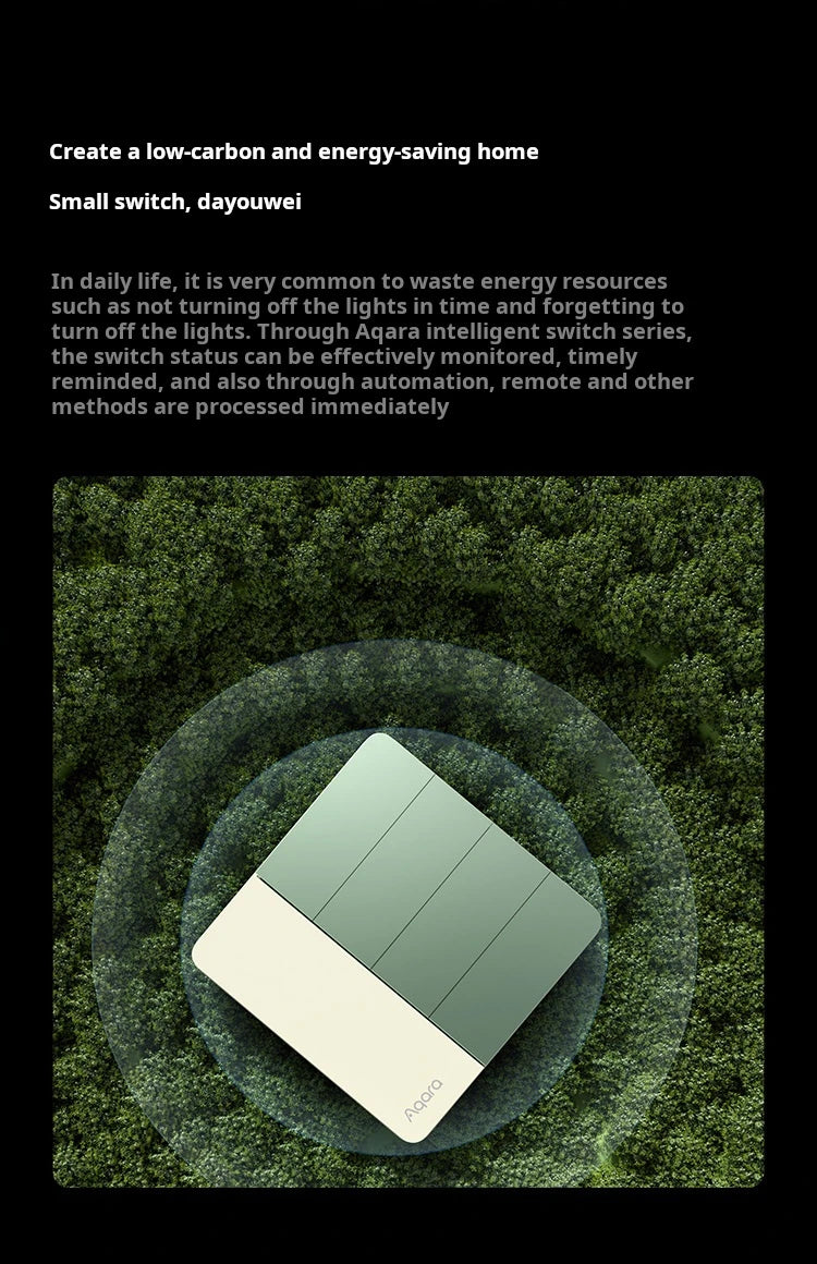 Aqara Smart Wall Switch Z1 More Control Zigbee 3.0 Compatible with Single Live/Neutral Wire Design Work With Mi Home HomeKit APP