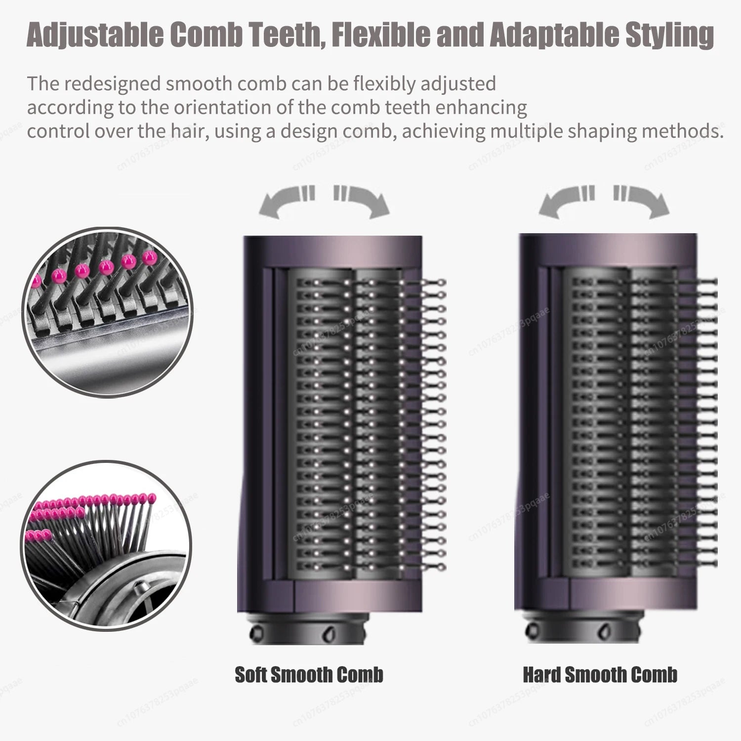 SenCiciMen multi hair styler attachment with adjustable soft and hard smooth comb teeth for professional salon styling.