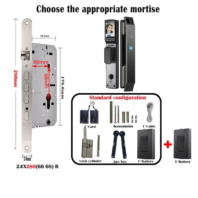 3D Face Recognition Door Lock Tuya App Can Video Intercom Unlock Digital Smart Lock Fingerprint Key Card Nfc Phone Lock