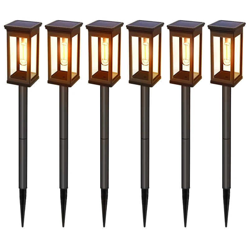 Solar Pathway Lights Outdoor Waterproof Warm LED Solar Garden Lights All-Weather Solar Powered Walkway Lights Yard Patio Decor