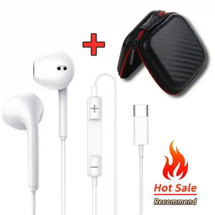 USB-C Wired Earphones with HD Microphone for Samsung Galaxy S25 S24 TypeC-Bag China Mainland Tidesmit