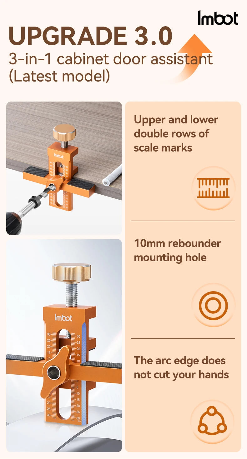 Imbot Cabinet Door Installation Aid Woodworking Fixed Multi-Functional Cabinet Wardrobe Door Artifact Quick Positioning Tool