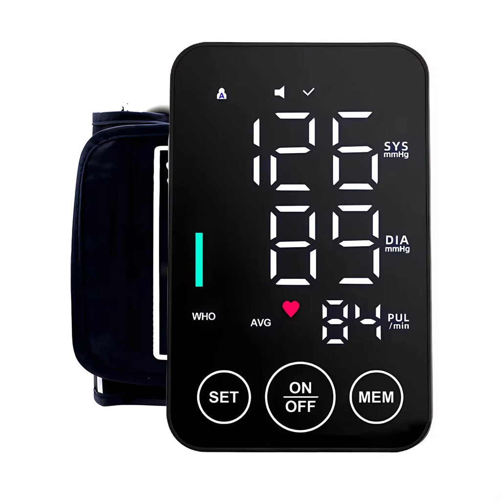 Spanish Voice Medical Digital Lcd Upper Arm Blood Pressure Monitor Cuffs Home Heart Rate Meter Tonometers Large Cuff Automatic