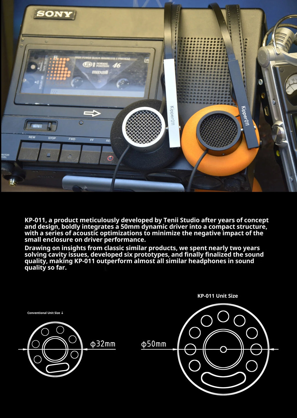 Over Ear Wired Headphones with 50mm Drivers - HiFi Audio by Tidesmit Tidesmit