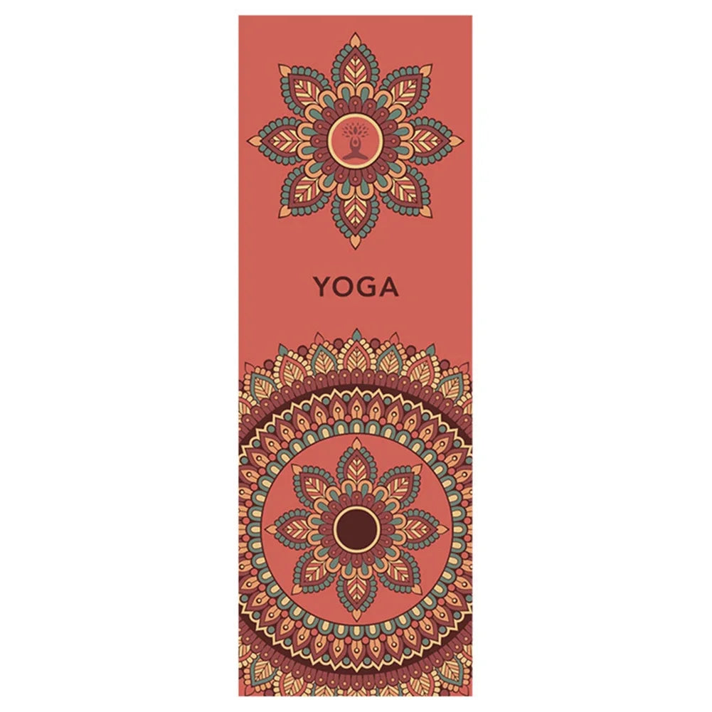 63*185cm Non-slip Yoga Mat Blanket Towel Gym Fitness Pilates Exercise Sports Travel Pattern Home Yoga Mat Cover Quick-drying