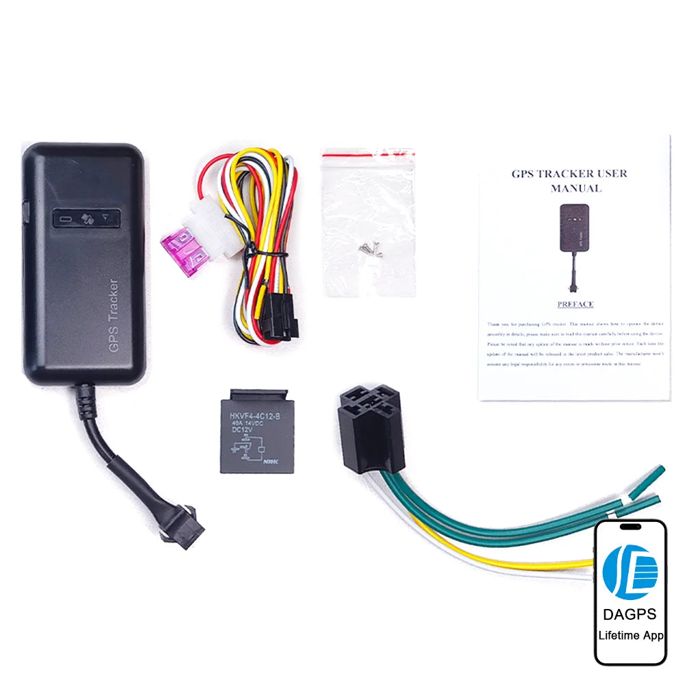 DAGPS Tracker for Vehicle TK110/GT02D 4pin Motocycle Car GPS Tracker Oil-Cut Stop Engine ACC Alarm with Sleep Save Battery GPRS.