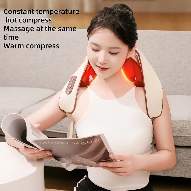 Electric Neck and Shoulder Massager with Heat for Deep Tissue Relief Massage Chairs Tidesmit