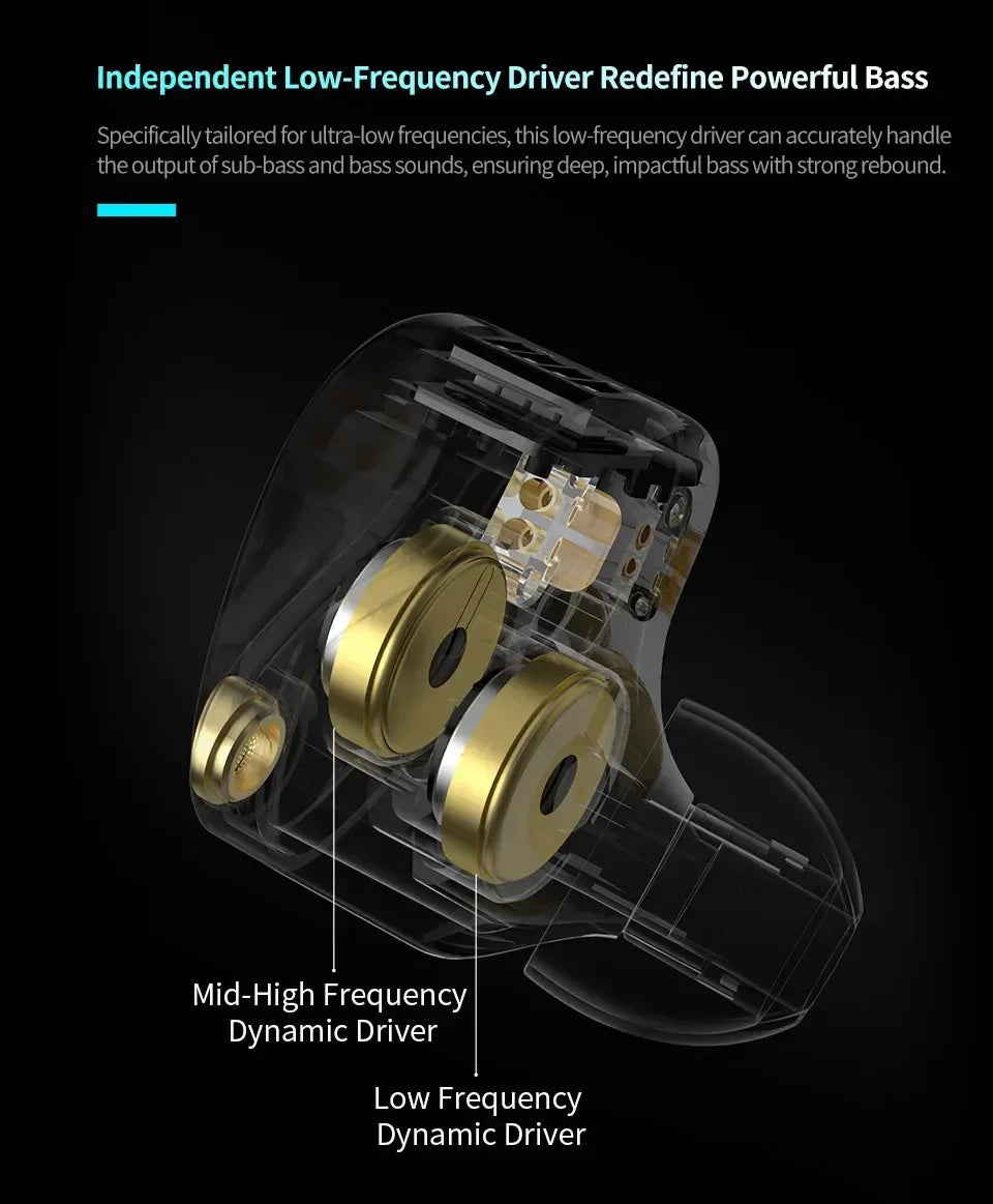 Tidesmit Dual Dynamic Driver Hi-Fi Wired In-Ear Monitors Tidesmit