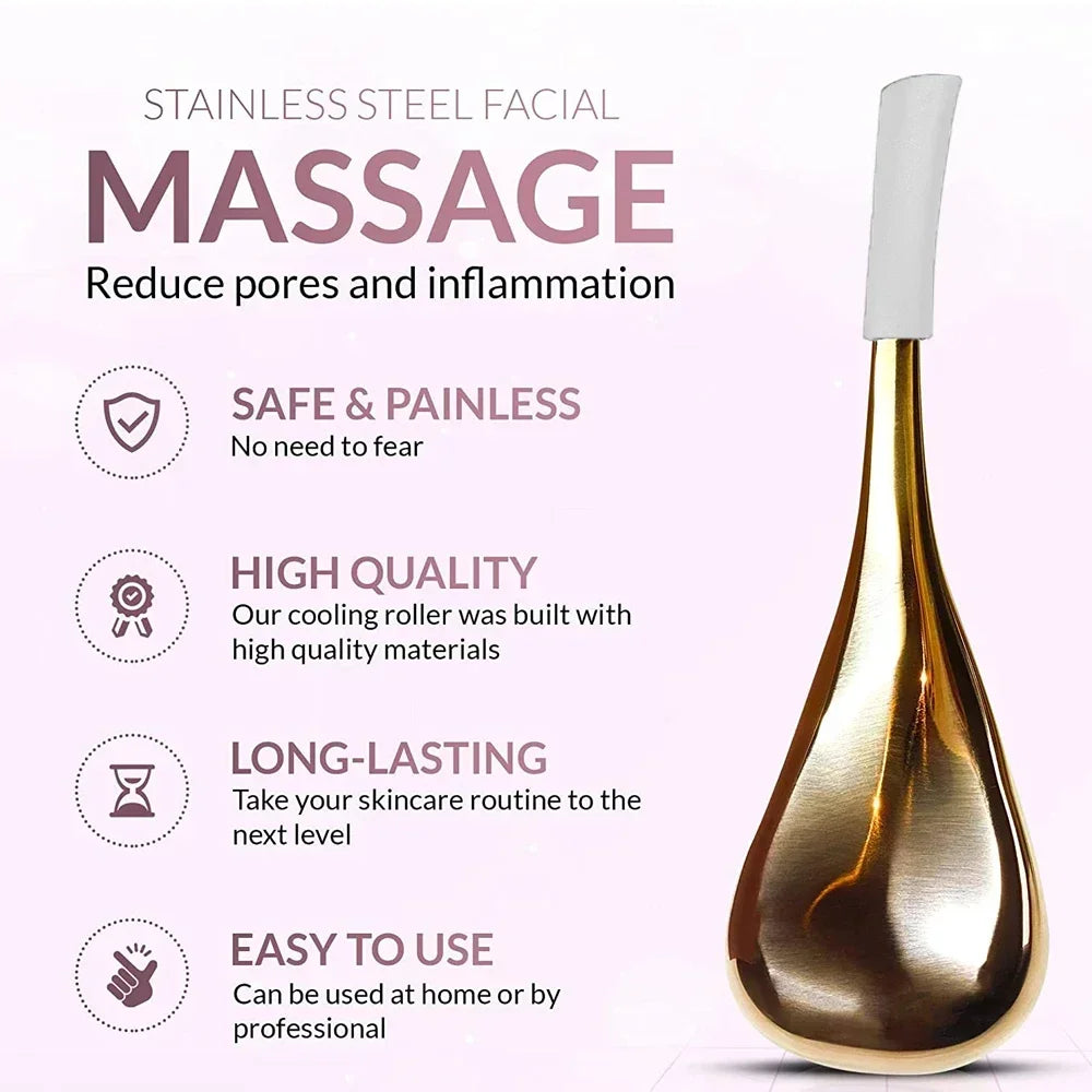 Ice Globes for Face: 2-Piece Stainless Steel Cryo Facial Massager Set Relaxation Treatment Tidesmit