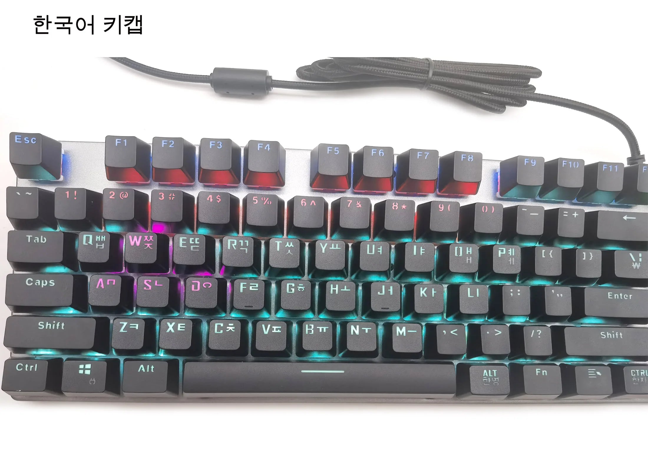 GK410 104 Keys Metal Panel Mechanical Keyboard RGB Light green black tea axis esports full non-impact game computer keyboard
